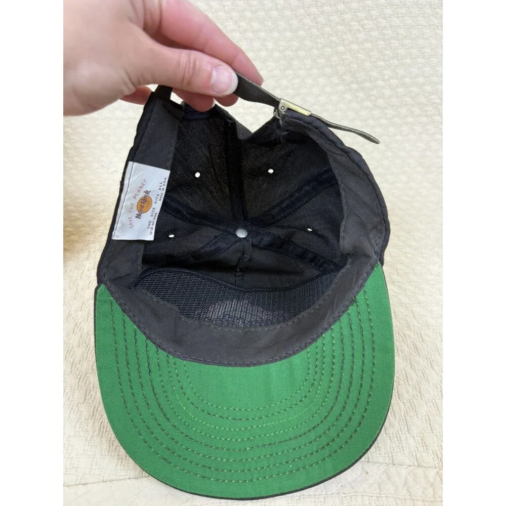 Hard Rock Café Black Hat Cap New Orleans Save‎ The Planet Adjustable Strap U.S.A